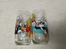 Lot 2 Vintage Sylvester & Tweety Bird Warner Bros. Looney Toons Pepsi Glass