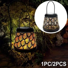 Solar Lantern Hanging Light LED Waterproof Outdoor Patio Garden Yard Lamp Decor