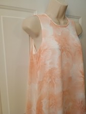 Calvin Klein Sleeveless Pullover Keyhole Neckline Sheath Pink Chiffon Dress sz 4