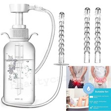 300ml Reusable Pump Action Douche Enema Bottle with Nozzle Vaginal Anal Cleaning