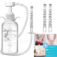 300ml Reusable Pump Action Douche Enema Bottle with Nozzle Vaginal Anal Cleaning