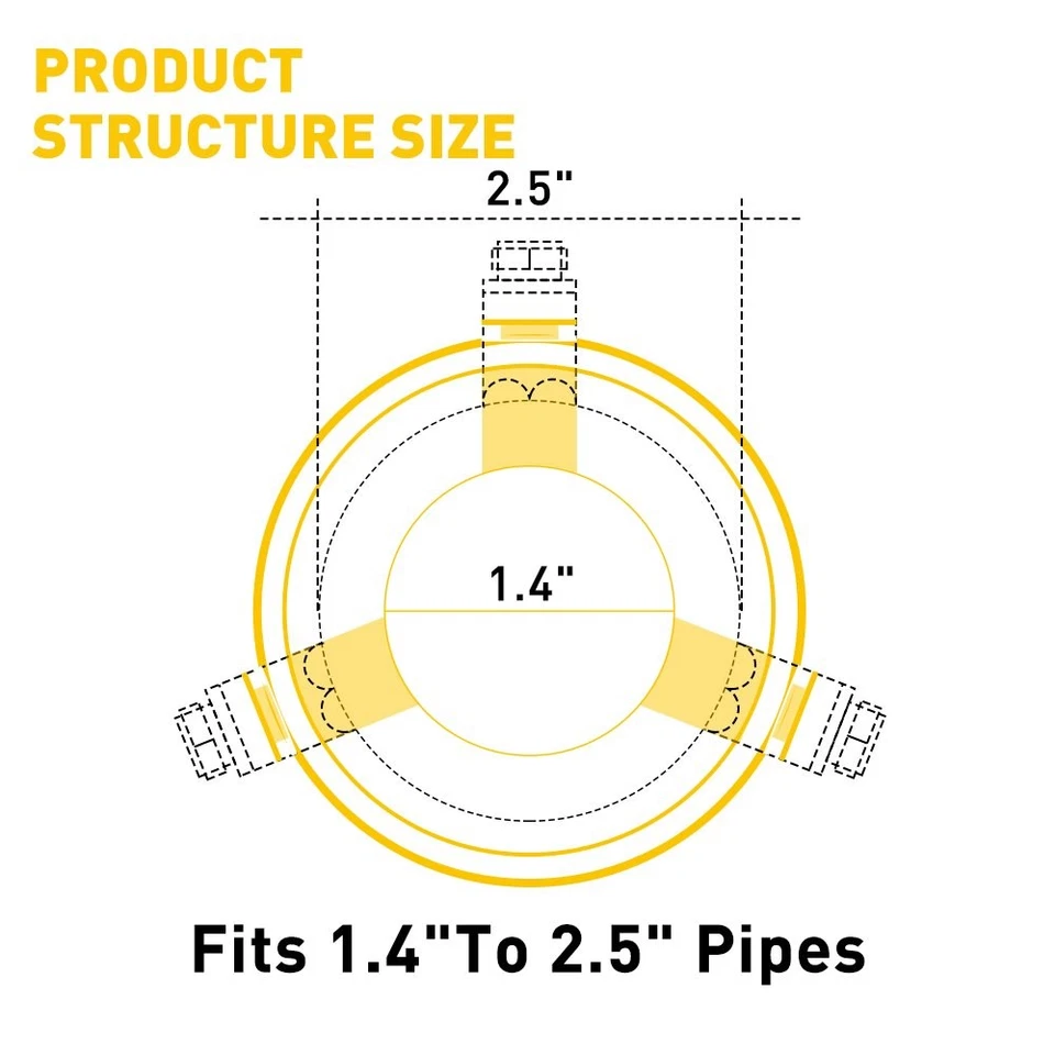 1To2 Car Exhaust Pipe Tip Rear Tail Throat Muffler Stainless Steel Round 1.4-2.5 - Image 3 of 4