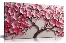 Flower Canvas Wall Art for Living Room Tree Pictures Wall Decor for Bedroom P...
