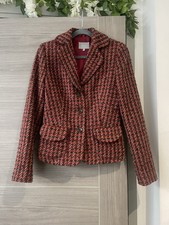 Per Una Red Tweed Bouclé Blazer Jacket - Size 8