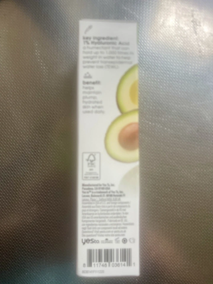 Suero de ácido hialurónico aguacate sin fragancia para piel seca, 0,95 fl oz NUEVO Foto 2 de 4