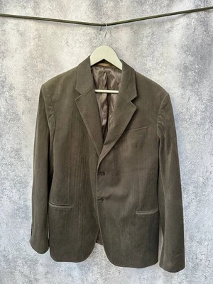 Veste blazer rayée Armani Collezioni vert/marron double ventilation homme... - Photo 1/4