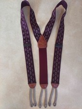 Pelican USA Suspenders Braces Burgundy Diamond Y Back