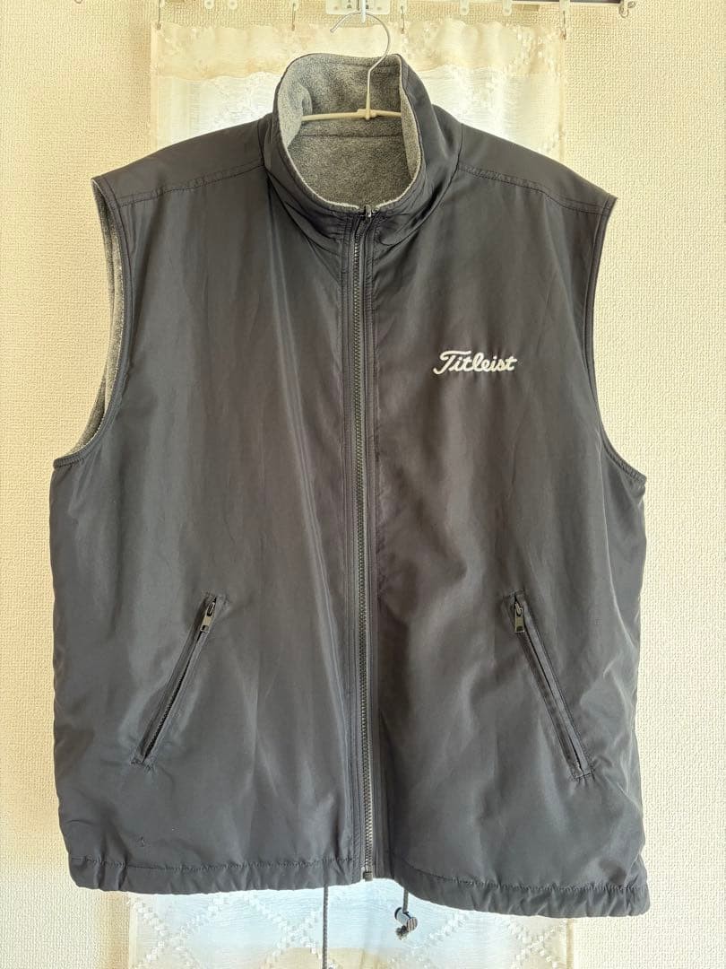 Titleist Vhtf 2Way Reversible Vest Black Gray Embroidered Lo