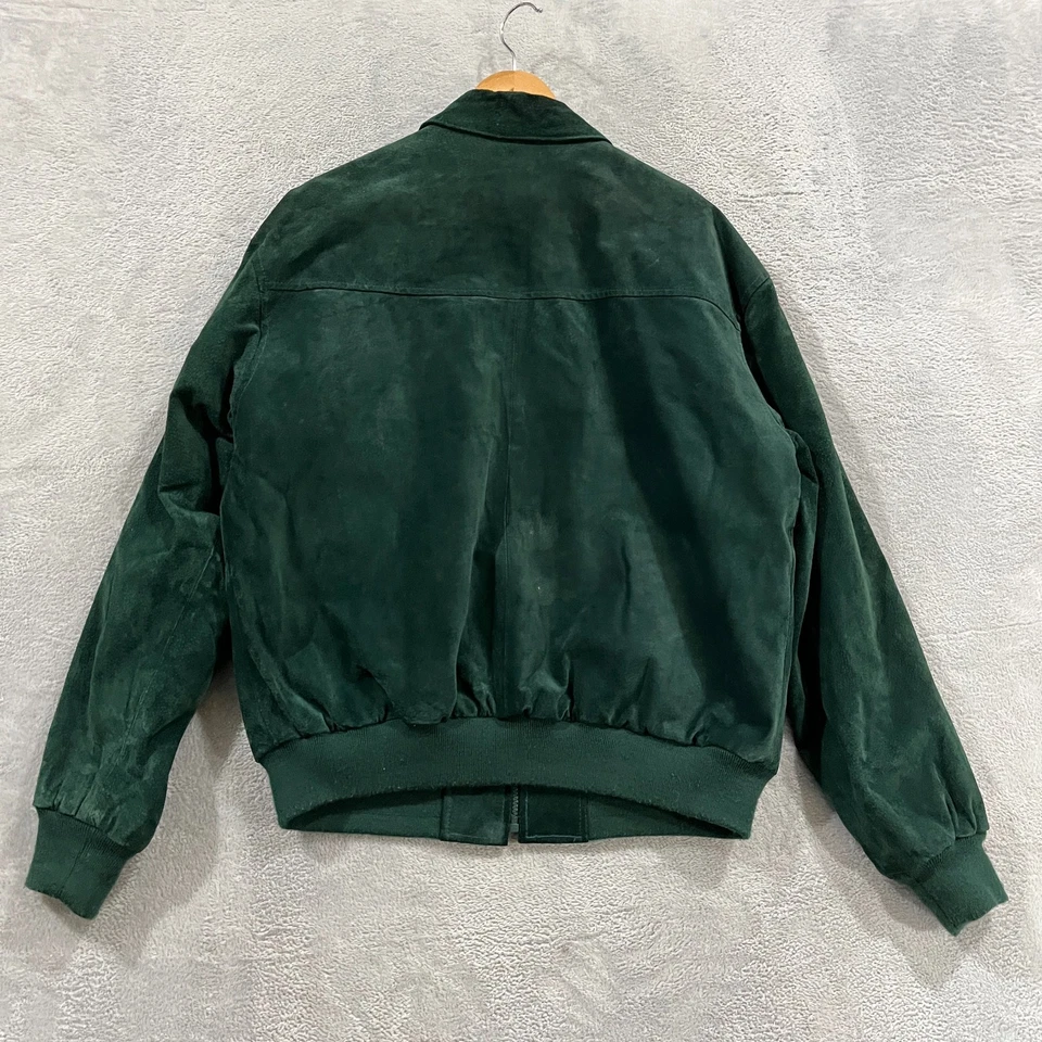 Vintage Suede Leather Jacket Mens Medium Flight Bomber Western 90s Full ZIp - Image 2 of 4