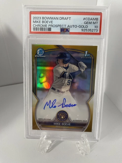 2023 Bowman Draft Mike Boeve True Gold 1st Auto /50 PSA 10