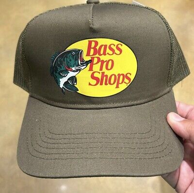Vtg Bass Pro Shops Olive Mesh Trucker Hat Snapback Cap Fuerza TQM