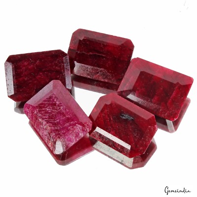 217 Ct Natural African Red Ruby Octagon Cut 26x19mm Calibrated Gems For Jewelry