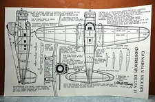 NORTHROP DELTA II BALSA FREE FLIGHT MODEL AIRPLANE PLANS 13" WINGSPAN