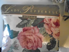 Vintage NOS Lady Pepperell  Twin Sheet Set Marcia's floral  180 thread count