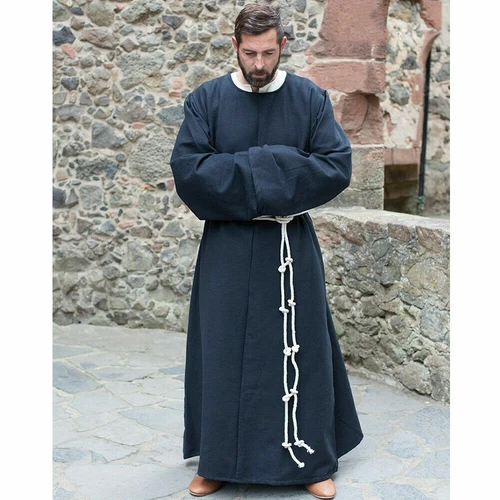 Renaissance Men Medieval Priest Monk Robe+Hooded Shawl Halloween Cosplay Costume - Bild 7 von 16