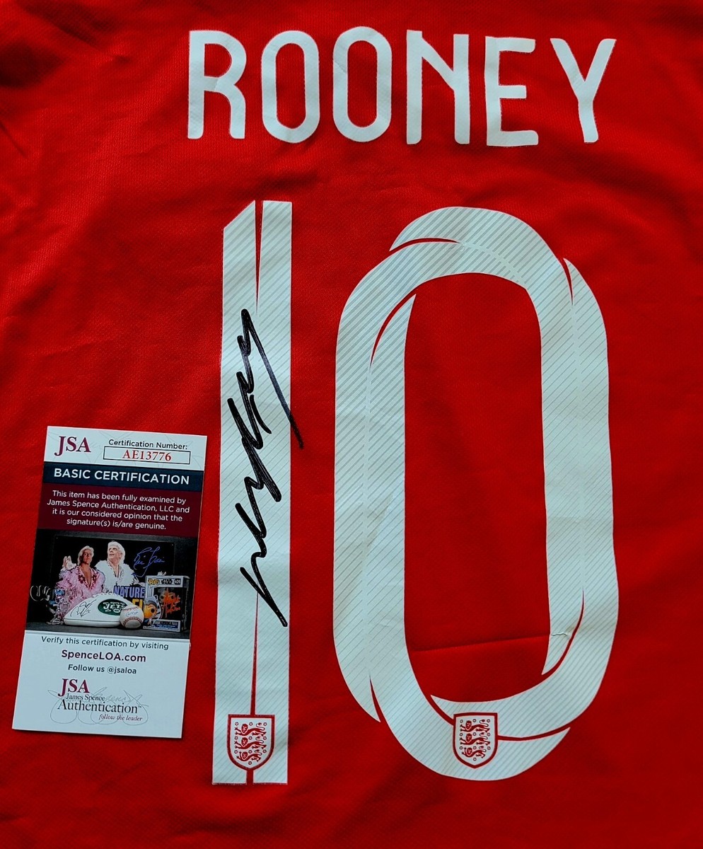 Wayne Rooney Signed England Jersey Size L Jersey Is Snagged On The