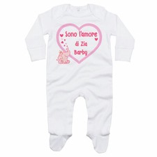 Tutina neonata personalizzata con nome sono l'amore di zia