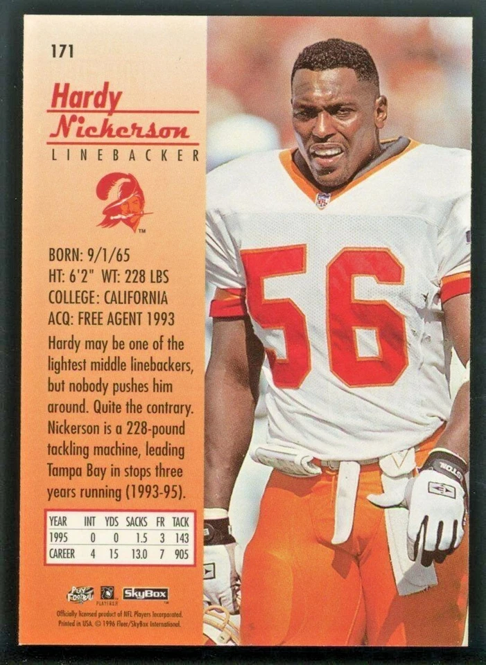 Nickerson Hardy 1996 Skybox Premium Card #171 - Image 2 of 4