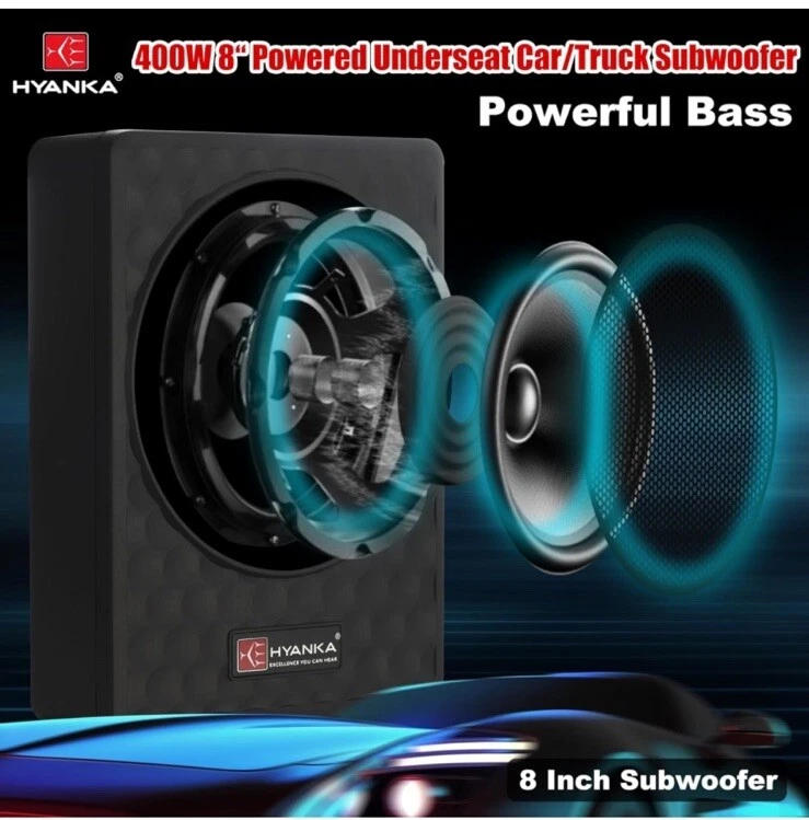 H YANKA SODA-08ASW 400W 8 Inch Compact Underseat Car Subwoofer with Built-in ... - Image 2 of 4