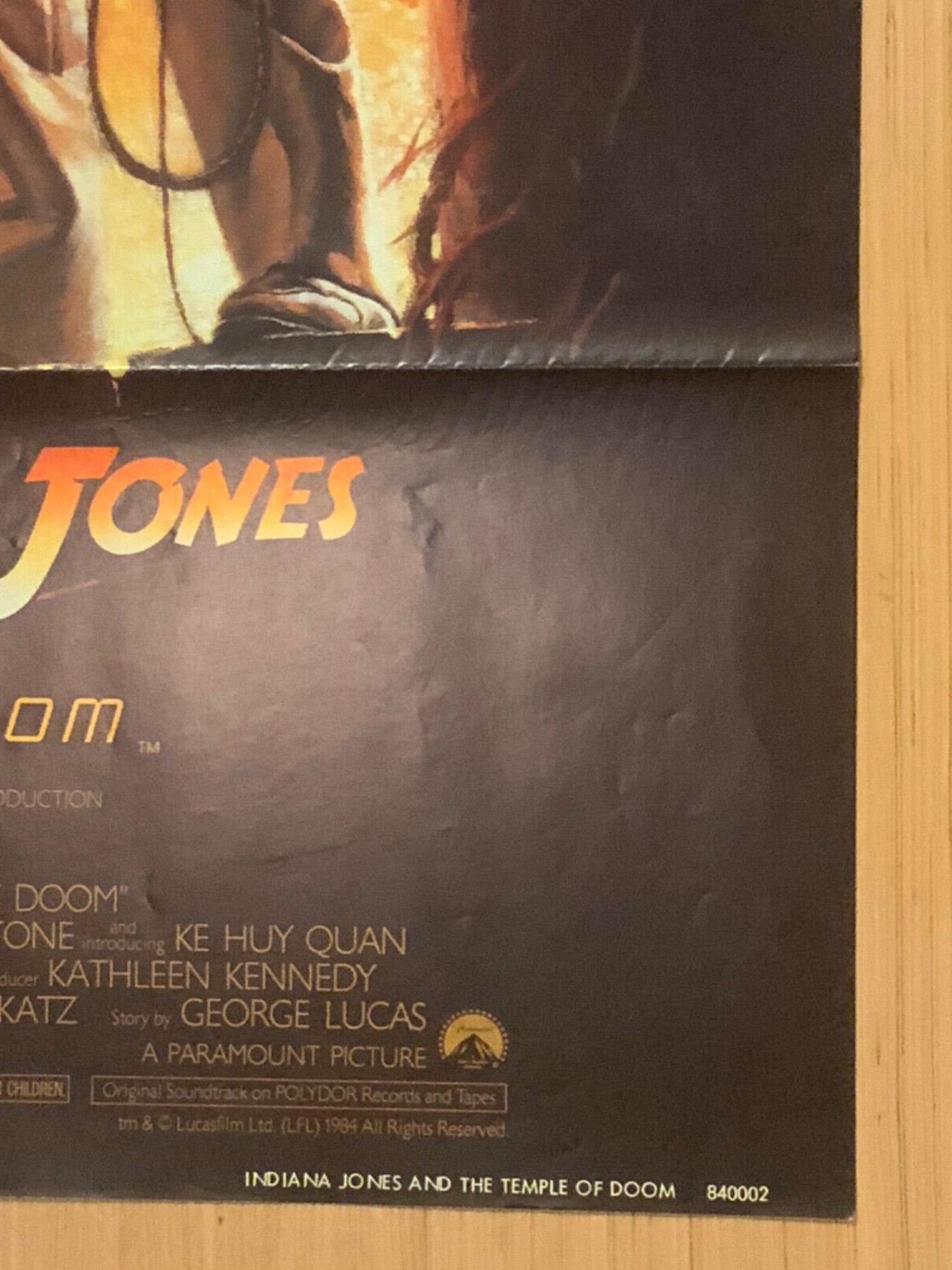 Indiana Jones and the Temple of Doom Movie Poster 1984 1 Sheet