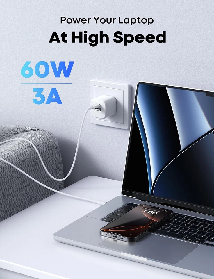 10 Pack 10FT 60W USB-C to USB-C Cable Fast Charger PD Cord For iPhone 16 Samsung - Image 4 of 4