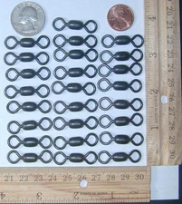 50 4/0 Crane Barrel Swivels Matte Black 300 LB / 135KG Test Brass