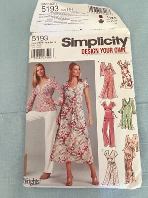 Simplicity Pattern 5193 dresses tops pants uncut NIP 2000s