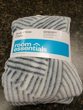 Room Essentials Body Pillow Cover Embossed Blue Stripe 20" x 50" 1 Count