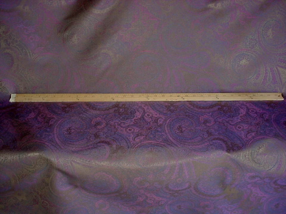 11-1/4 Mulberry FD464 Pondicherry Silk Mauve Bohemian Paisley Upholstery Fabric - Image 2 of 4