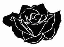Aufnäher Patch schwarze Rose 9 x 6 cm