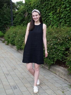 J Crew Black Button-Back Shift Dress in Beauchamps Linen Sz XXS | eBay UK