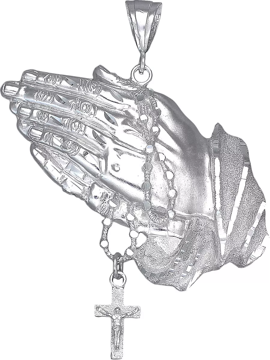Sterling silver praying hands best sale pendant