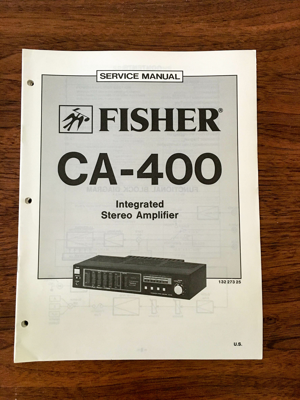 Fisher CA-400 Integrated Amplifier Service Manual *Original*
