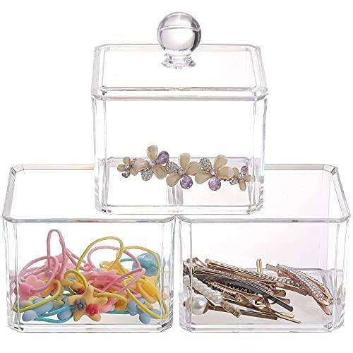 Tecbeauty 3 Drawer Hair Accessory Storage Containers Stackable Acrylic