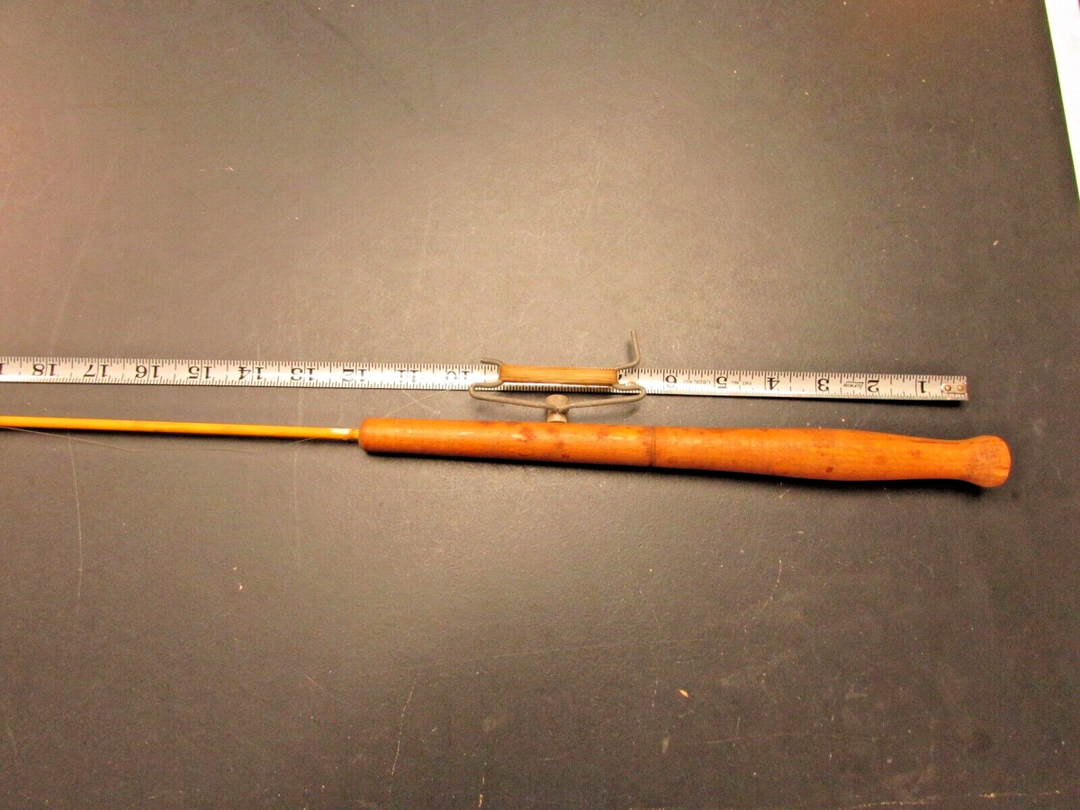 Petite Canne à Pêche Sur Glace Vintage - Target Tackle - Michigan - 2 Ft - Années 1920