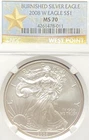 2008 W $1 BURNISHED AMERICAN SILVER EAGLE NGC MS 70 WEST POINT