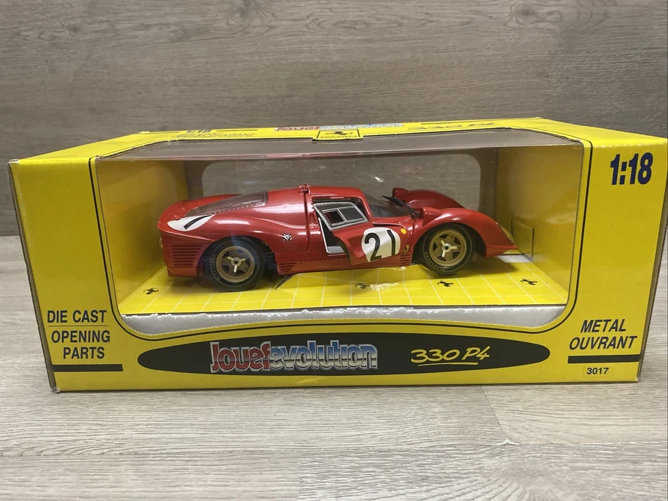 Vintage Jouef Evolution 1967 Ferrari 330 P4 Race Car Red #21 DieCast 1/18 scale - Image 2 of 4