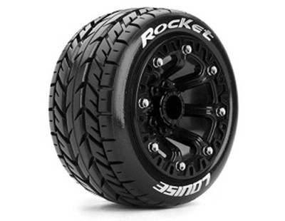 Louise ST-Rocket 2.2 Soft Reifen auf Felge schwarz E-Revo 1/16 - LOUT3188SB