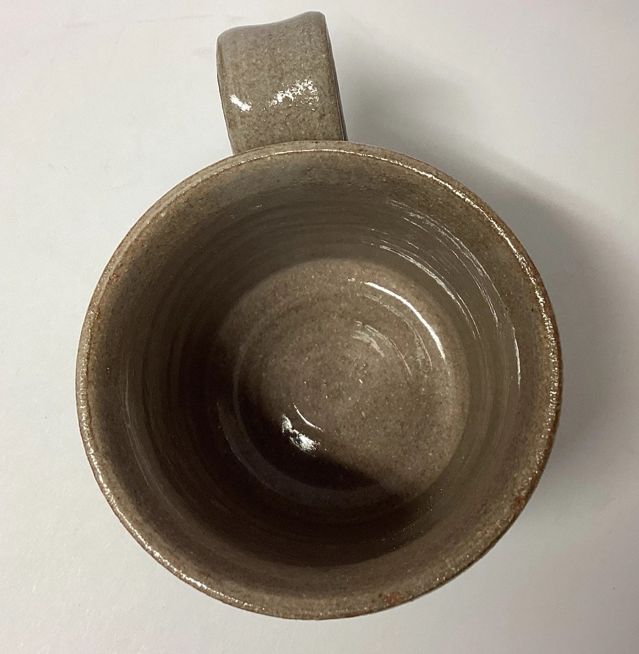 JugTown Ware Stone Pottery Mug Cup Glazed Brown With Blue Bird On Branch