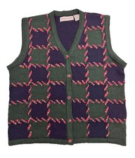 Vintage Northern Isles Sweater Vest Women M 100 Wool Christmas Holiday Granny
