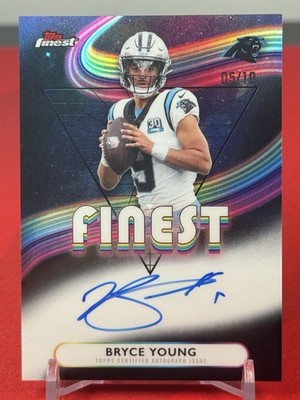 Bryce Young 2025 Topps Finest Autographs Auto Black Refractor /10 Panthers SSP 