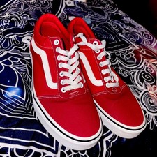 Vans Mens Ward OTW Sidewall Red/White Canvas ...