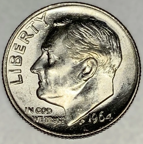 1964 P Roosevelt Dime ~ Choice BU Brilliant Uncirculated ~ US Coin - 1807