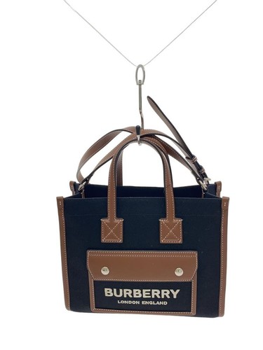 BURBERRY Shoulder bag canvas Black Used