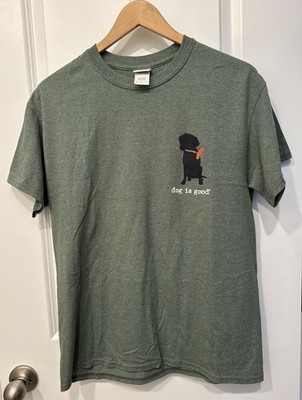 Dog Is Good T Shirt Olive Green Never Camp Alone Labrador Retriever Medium