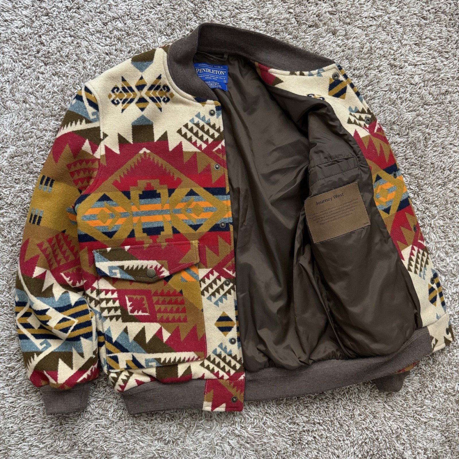 Pendleton Aztec High Grade Western Wool Bomber Ja… - image 3