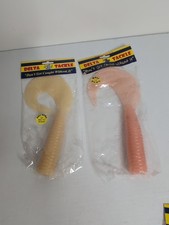 Gibbs HALI HAWG Chub Grub Fishing Bait Lure, 10-Inch, Lot Of 2 (1 Glow/ 1 White)