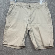 Carhartt Beige Khaki Carpenter Shorts Men s 36 Heavyweight Relaxed Fit Workwear