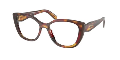 PRADA PR B04V 22A1O1 Poppy Tortoise Bordeaux Demo Lens 53 mm Women's Eyeglasses