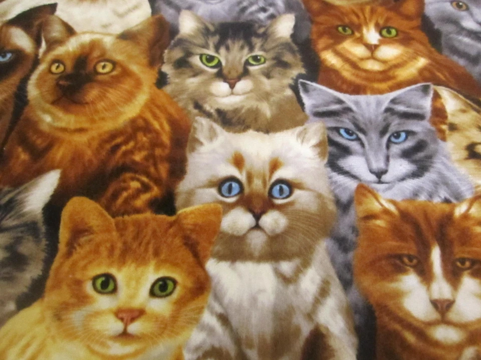 Хлопковая фланелевая ткань для кошек котят кошек Timeless Treasures 1 ярд 8x42 - Изображение 3 из 4